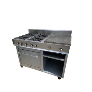 Cocina Industrial 4 hornillas multiples funciones pintada JCH / Mod. CIHPG4G