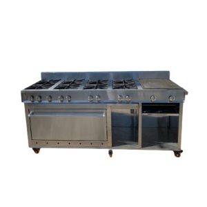 Cocina Industrial 8 hornillas multiples funciones Ac. Inox. JCH / Mod. CIHPG8AIG