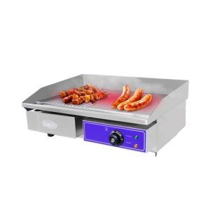 Plancha Electrica Industrial Lisa y Grill 550mm Roccia / Mod. DPL-818-2