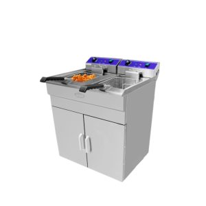 Freidora Electrica 20Lt con 2 cestas de pedestal Roccia / Mod. DZL-32V