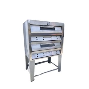 Horno a Gas para Pizza 2 Camaras doble quemador con pirometro JCH / Mod. HPP22CQG