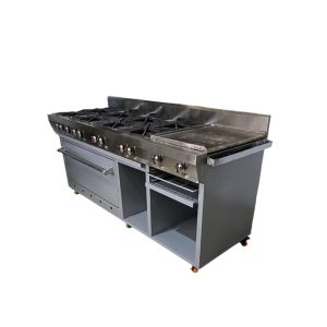 Cocina Industrial 8 hornillas multiples funciones pintada JCH / Mod. CIHPG8G