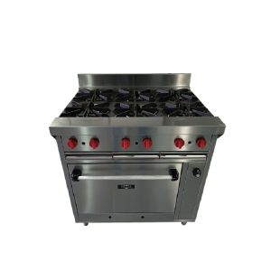 Cocina Industrial 6 hornillas con horno Ac. Inox. Metal Supreme / Mod. CIHM46018G