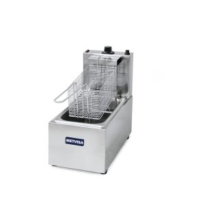 Freidora Electrica de mesa 3Lts 1 cesta en Ac. Inox. Metvisa / Mod. FE3S1104
