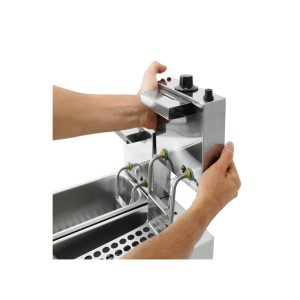 Freidora Electrica de mesa 3+3 Lts 2 cestas en Ac. Inox. Metvisa / Mod. FE3D1104