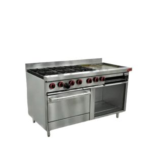 Cocina Industrial 6 hornillas multiples funciones Ac. Inox. Iboia / Mod. COC-IB.06.PGH