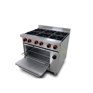 Cocina Industrial 6 hornillas + horno Ac. Inox. Iboia / Mod. C6H1H